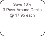 Save 10%
3 Pass-Around Decks @ 17.95 each